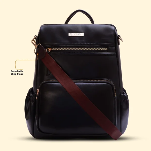 Timeless Diva Women Laptop Backpack - Black - Image 4