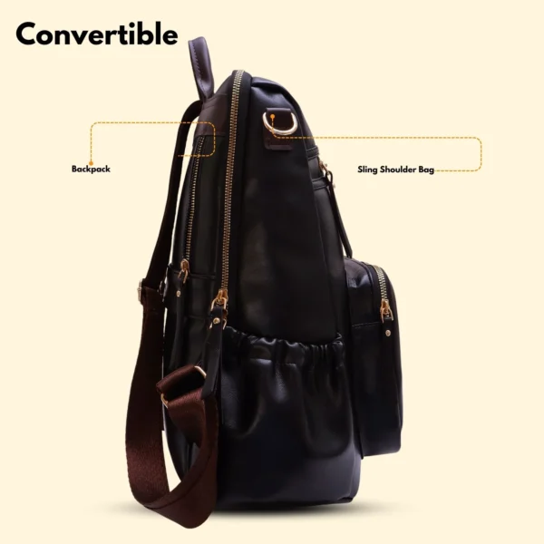 Timeless Diva Women Laptop Backpack - Black - Image 5