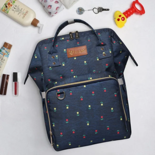 Snappy Zappy Backpack Diaper Bag - Navy Blue - Image 2