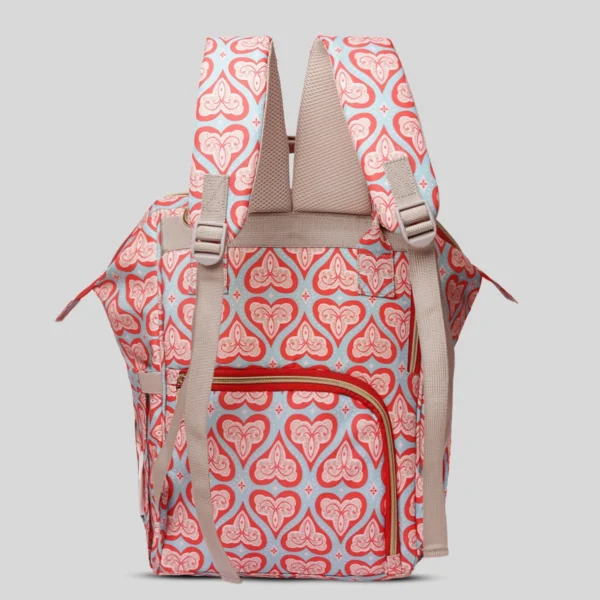 Snappy Zappy Backpack Diaper Bag - Red Hearts - Image 6