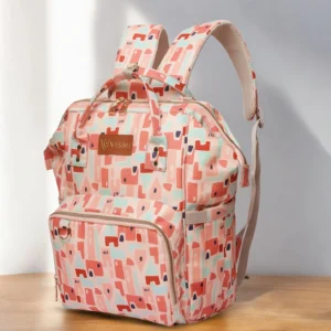 Snappy Zappy Backpack Diaper Bag - Geometric Pink