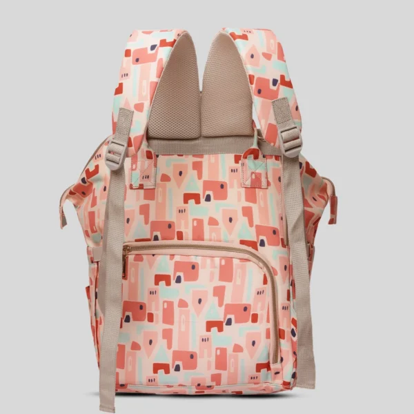 Snappy Zappy Backpack Diaper Bag - Geometric Pink - Image 6