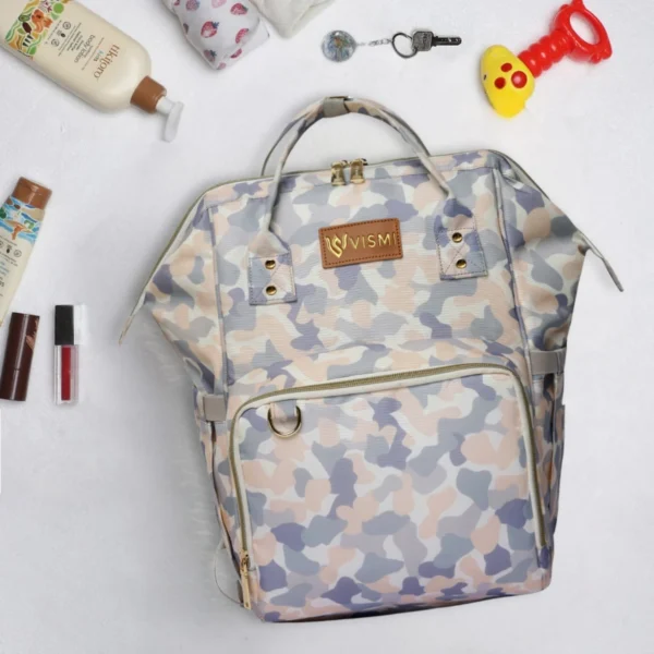 Snappy Zappy Backpack Diaper Bag - White Camo - Image 2