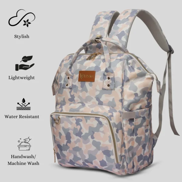 Snappy Zappy Backpack Diaper Bag - White Camo - Image 4