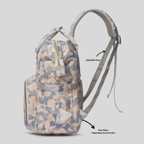 Snappy Zappy Backpack Diaper Bag - White Camo - Image 5