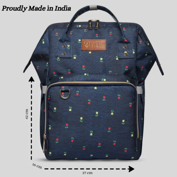 Snappy Zappy Backpack Diaper Bag - Navy Blue - Image 3