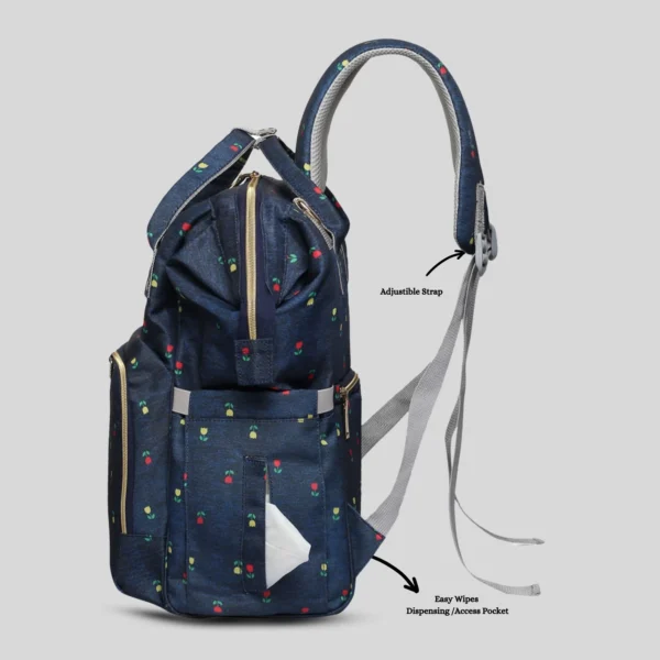 Snappy Zappy Backpack Diaper Bag - Navy Blue - Image 4
