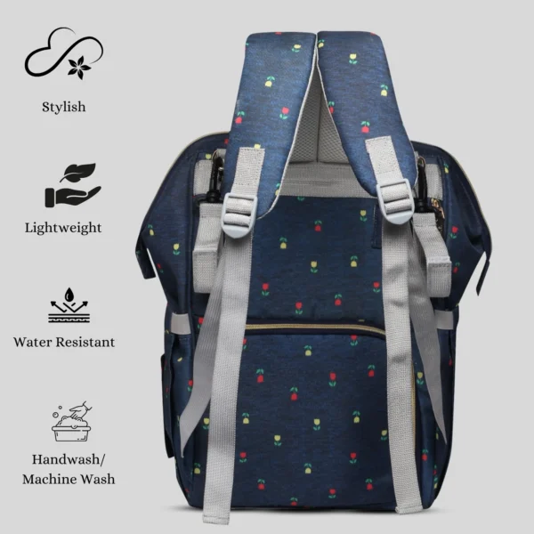 Snappy Zappy Backpack Diaper Bag - Navy Blue - Image 5