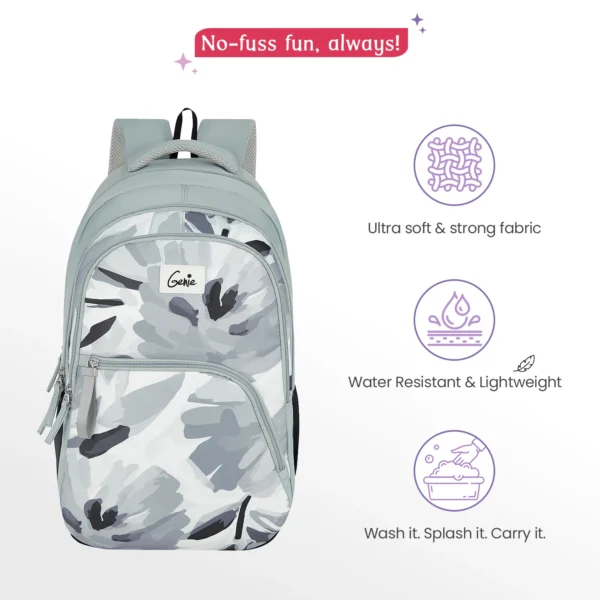 Genie Ruby 36L Grey Laptop Backpack With Raincover - Image 5