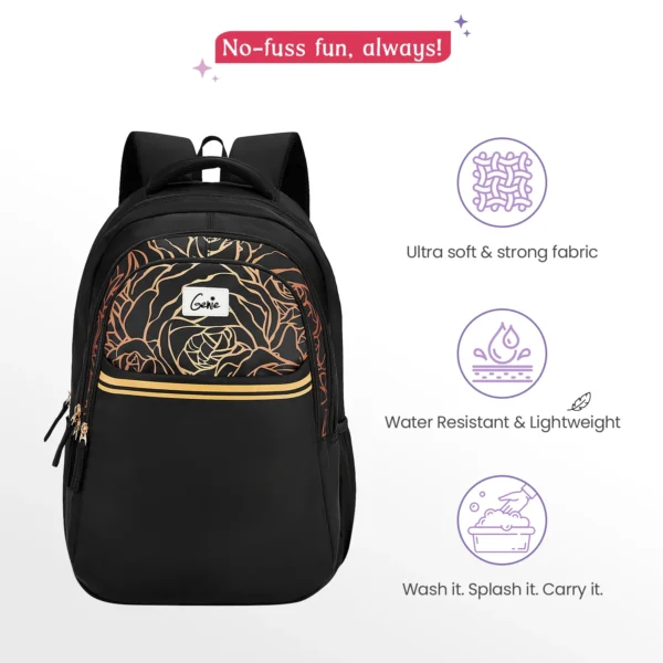 Genie Glow 36L Black Laptop Backpack With Raincover - Image 5