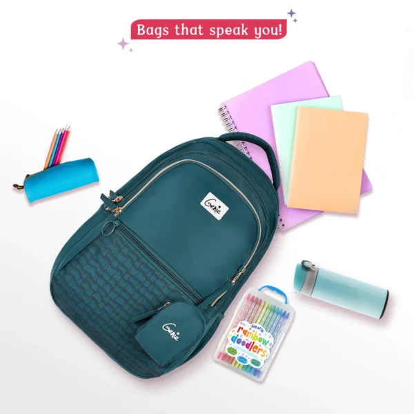 Genie Jewel 27L Teal School Backpack - Image 6