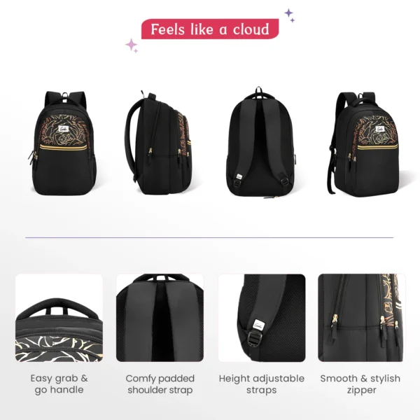 Genie Glow 36L Black Laptop Backpack With Raincover - Image 8