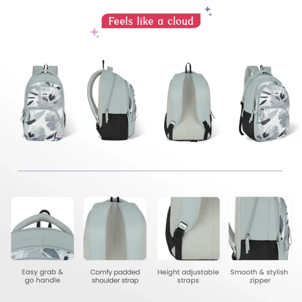 Genie Ruby 36L Grey Laptop Backpack With Raincover - Image 8