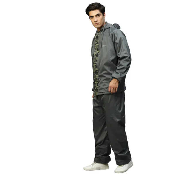 Real-Reversible Raincoat ( With Stylish Military Printed PVC ) - Image 3