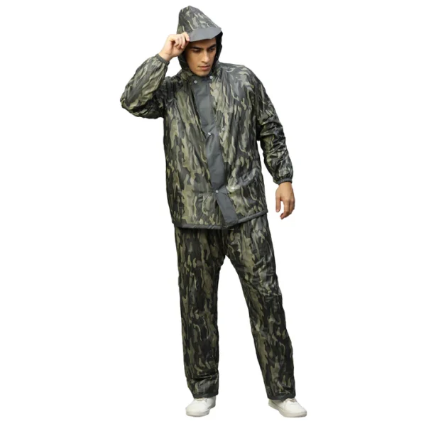 Real-Reversible Raincoat ( With Stylish Military Printed PVC ) - Image 5