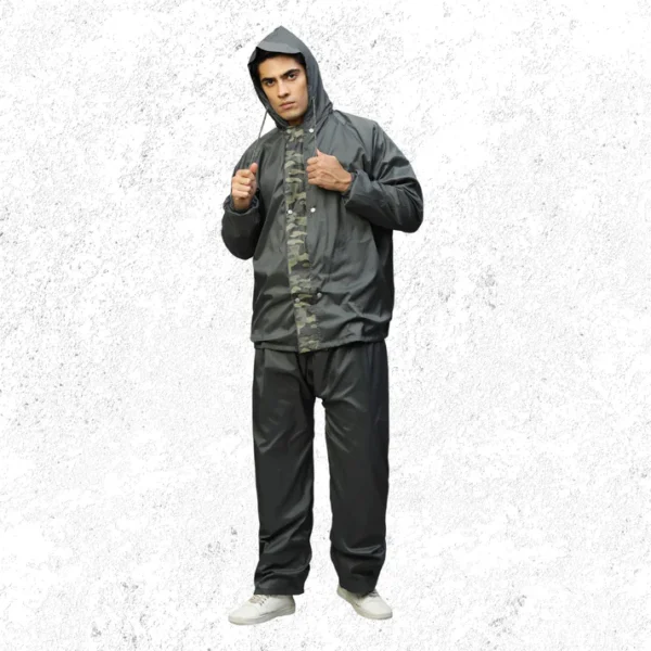 Real-Reversible Raincoat ( With Stylish Military Printed PVC ) - Image 6