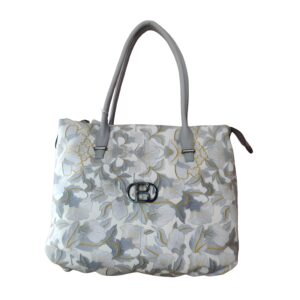 Elegant Floral Embossed Hand Bag  B-Blue