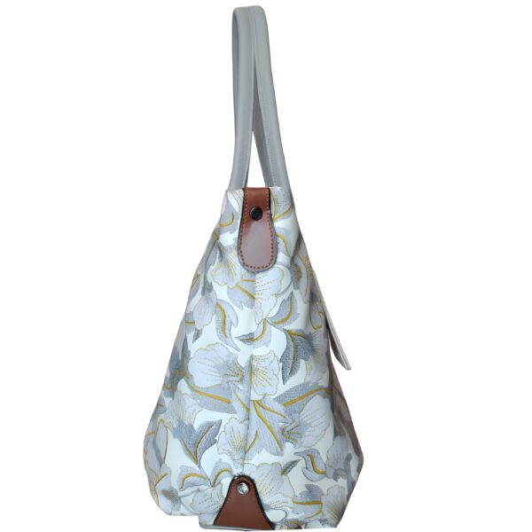 Elegant Floral Embossed Hand Bag  B-Blue - Image 3