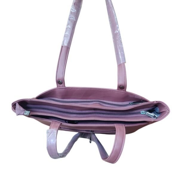 Elegant & Spacious Rose Pink Hand Bag - "CAMILY" Brand - Image 4