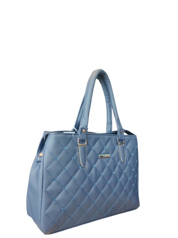 Sophisticated Quilted Satchel Handbag in Serene Blue