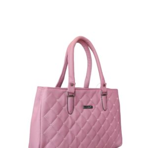 Charming Pink Quilted Faux Leather Handbag - Sweet & Stylish