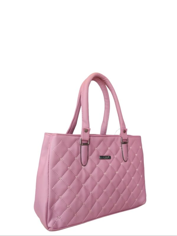 Charming Pink Quilted Faux Leather Handbag - Sweet & Stylish