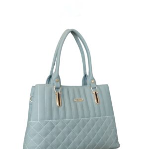 Chic Teal/Blue-Grey Quilted Handbag - Modern Sophistication