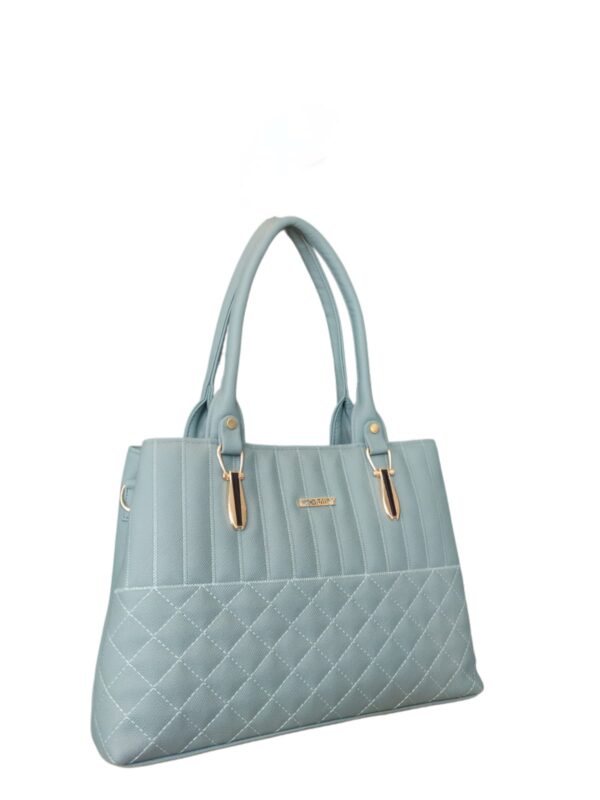 Chic Teal/Blue-Grey Quilted Handbag - Modern Sophistication