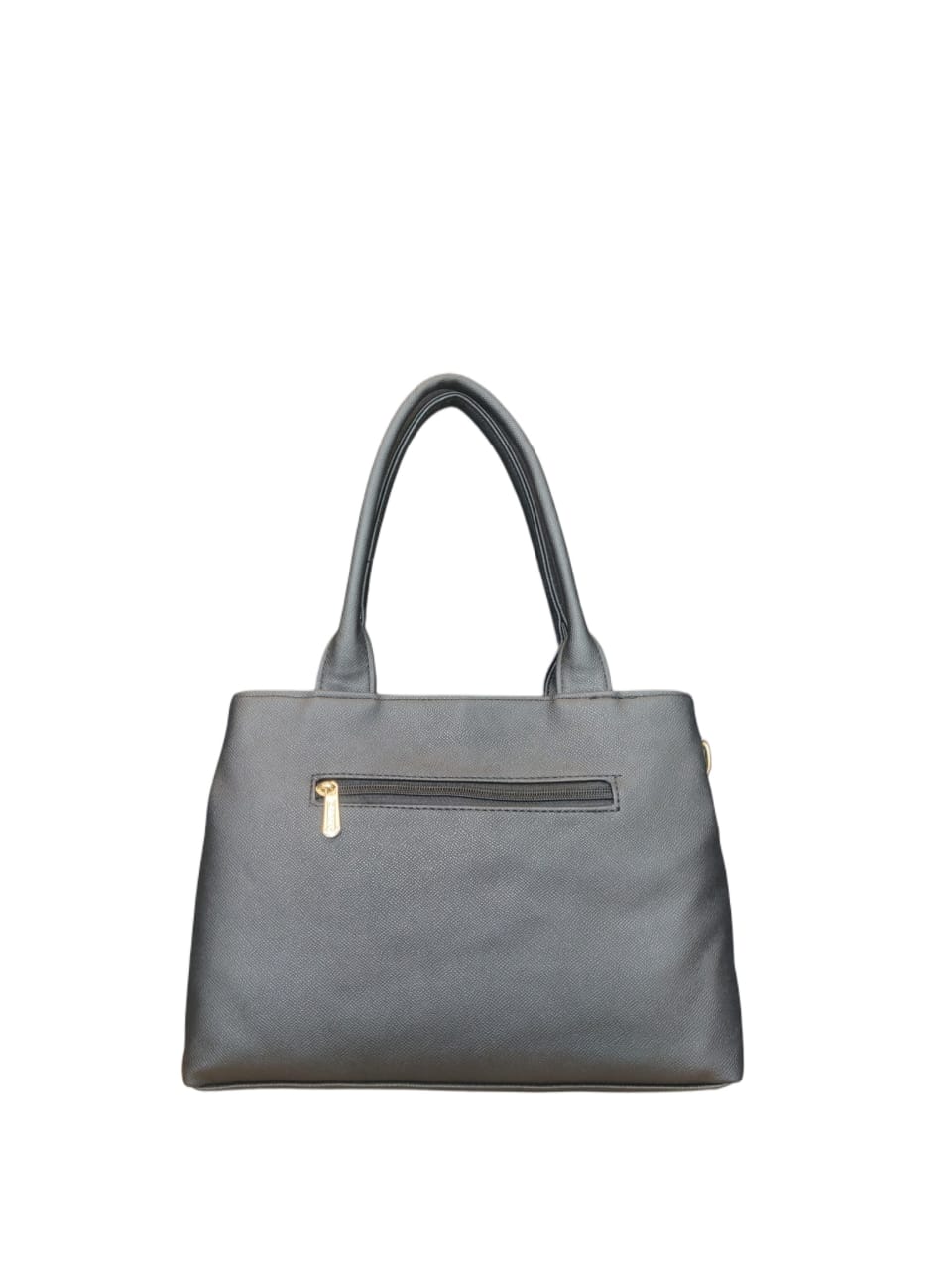 Stylish Black Quilted Handbag With Elegant Gold - Image 3