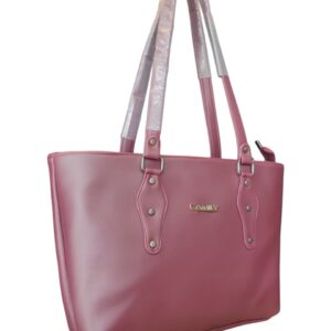 Elegant & Spacious Faux Leather Shoulder Tote Bag - Rich Plum
