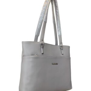 Sleek & Organized Faux Leather Shoulder Tote - Classic Caramel