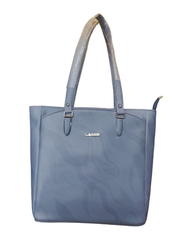 Elegant Textured Faux Leather Shoulder Tote Bag - Image 3