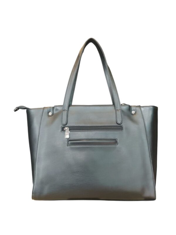 Classic Everyday Faux Leather Tote Bag - Rich Chocolate Brown - Image 2