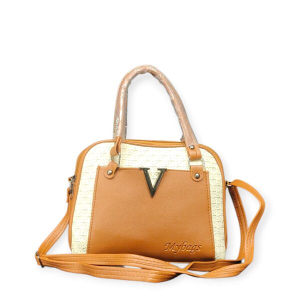 Glamorous Star-Embossed Faux Leather Sling Bag - Midnight Black - Image 3