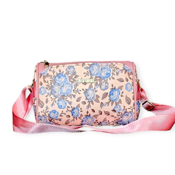 Vibrant Floral Crossbody Bag with Elegant Gold Accents - Image 2