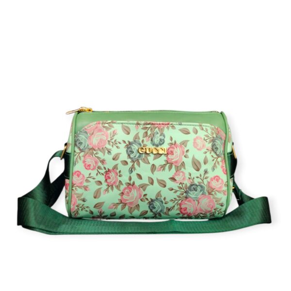 Vibrant Floral Crossbody Bag with Elegant Gold Accents - Image 3