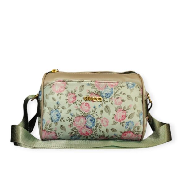 Vibrant Floral Crossbody Bag with Elegant Gold Accents - Image 5