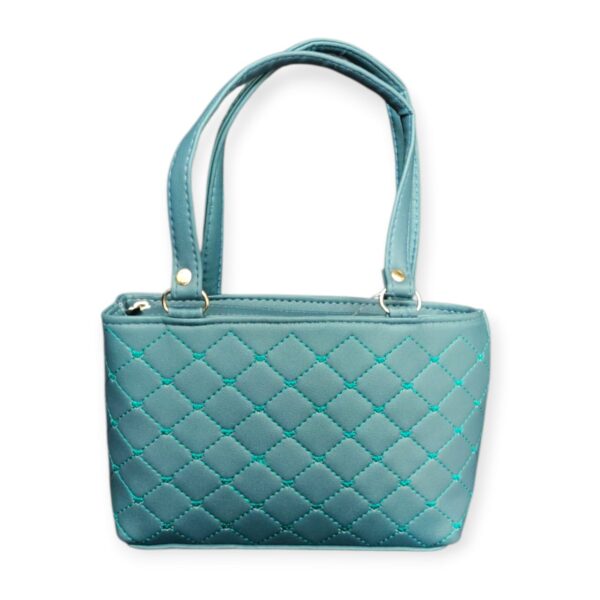 Elegant Quilted Faux Leather Mini Handbag - Image 2