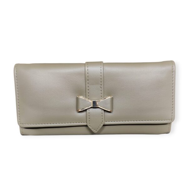 Elegant Quilted Long Wallet - Classic Black with Interlocking "C" Style Stitching - Image 3
