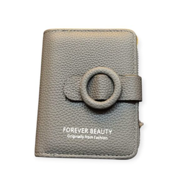 Chic "FOREVER YOUNG" Quilted Mini Wallet with Fur Pom-Pom - Black & Stylish - Image 2