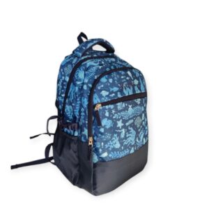 Adventure-Ready Blue Pattern Backpack - Fun Design & Functional Storage