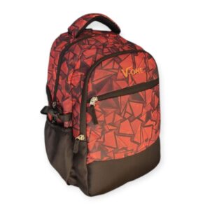 V-ONE Dynamic Red Geometric Backpack - Bold Style Meets Practical Design