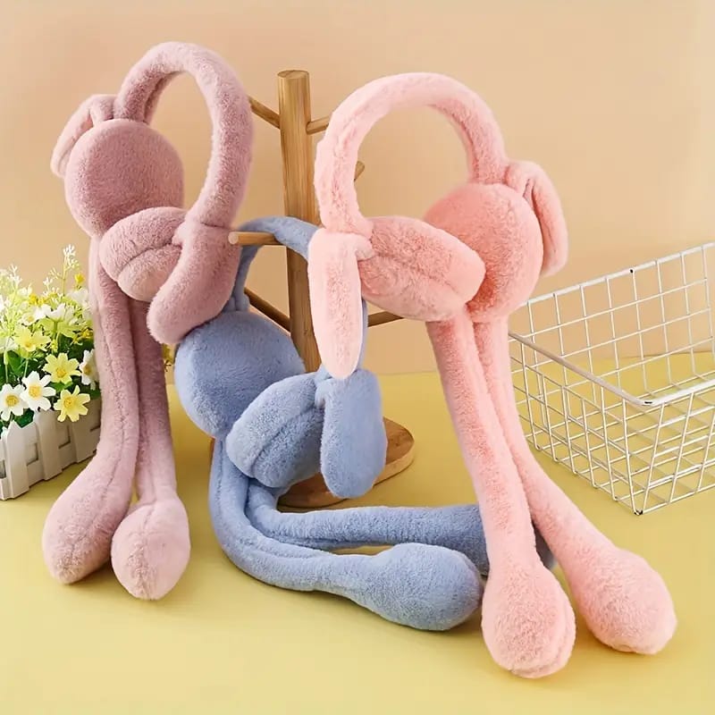 Whimsical & Bendable Long-Limbed Plush Toy / Headband - Playful Grey Design - Image 6