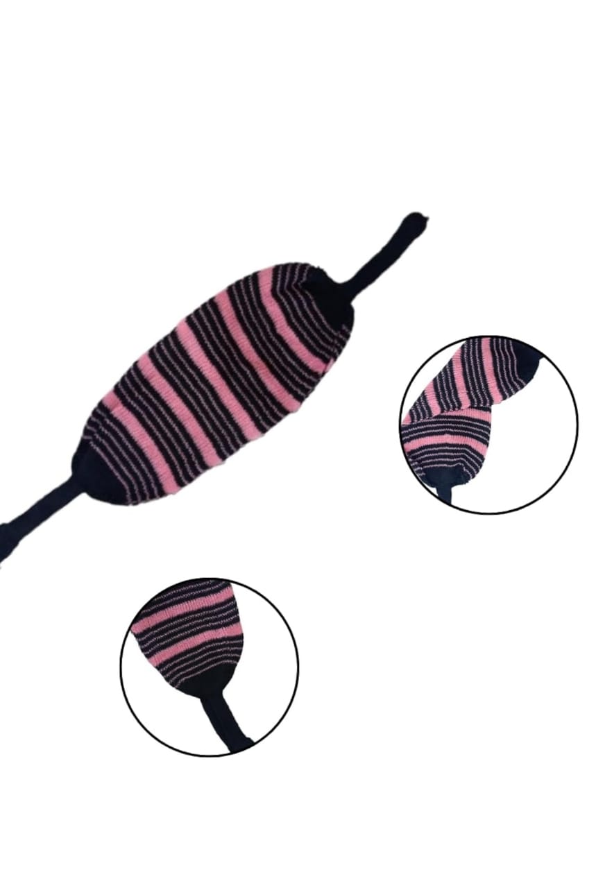 Versatile Striped Knit Drawstring Pouches / Slouchy Beanies - Multi-Color Pack - Image 2