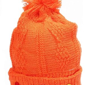 Adorable Kids' ABC Knit Beanie with Pom-Pom - Bright Orange