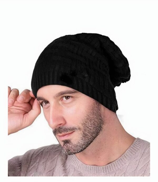 Cozy & Stylish Knitted Beanie Hat - Warm Brown with Plush Lining and "SONG TING" Label - Image 7
