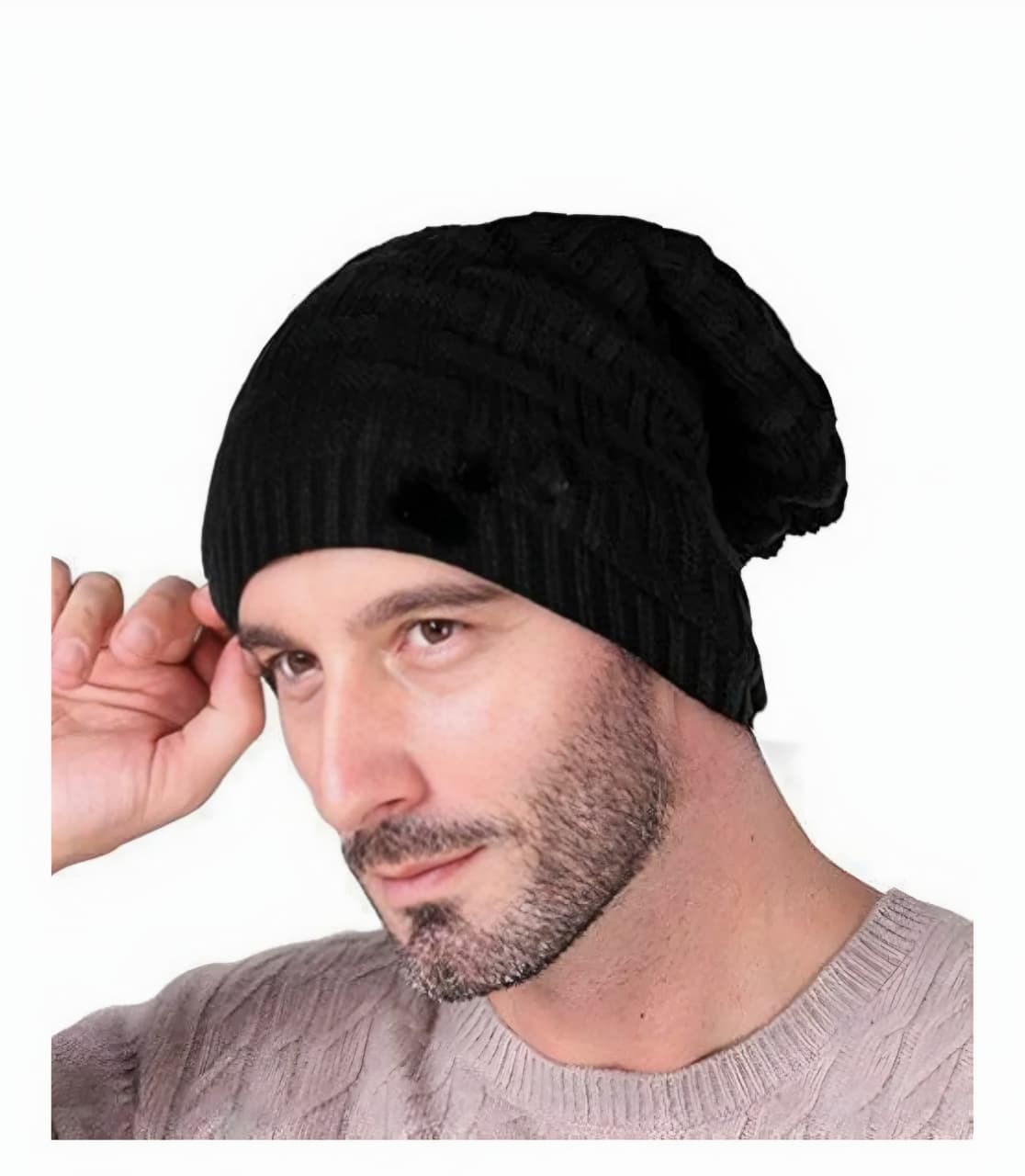 Cozy & Stylish Knitted Beanie Hat - Warm Brown with Plush Lining and "SONG TING" Label - Image 7