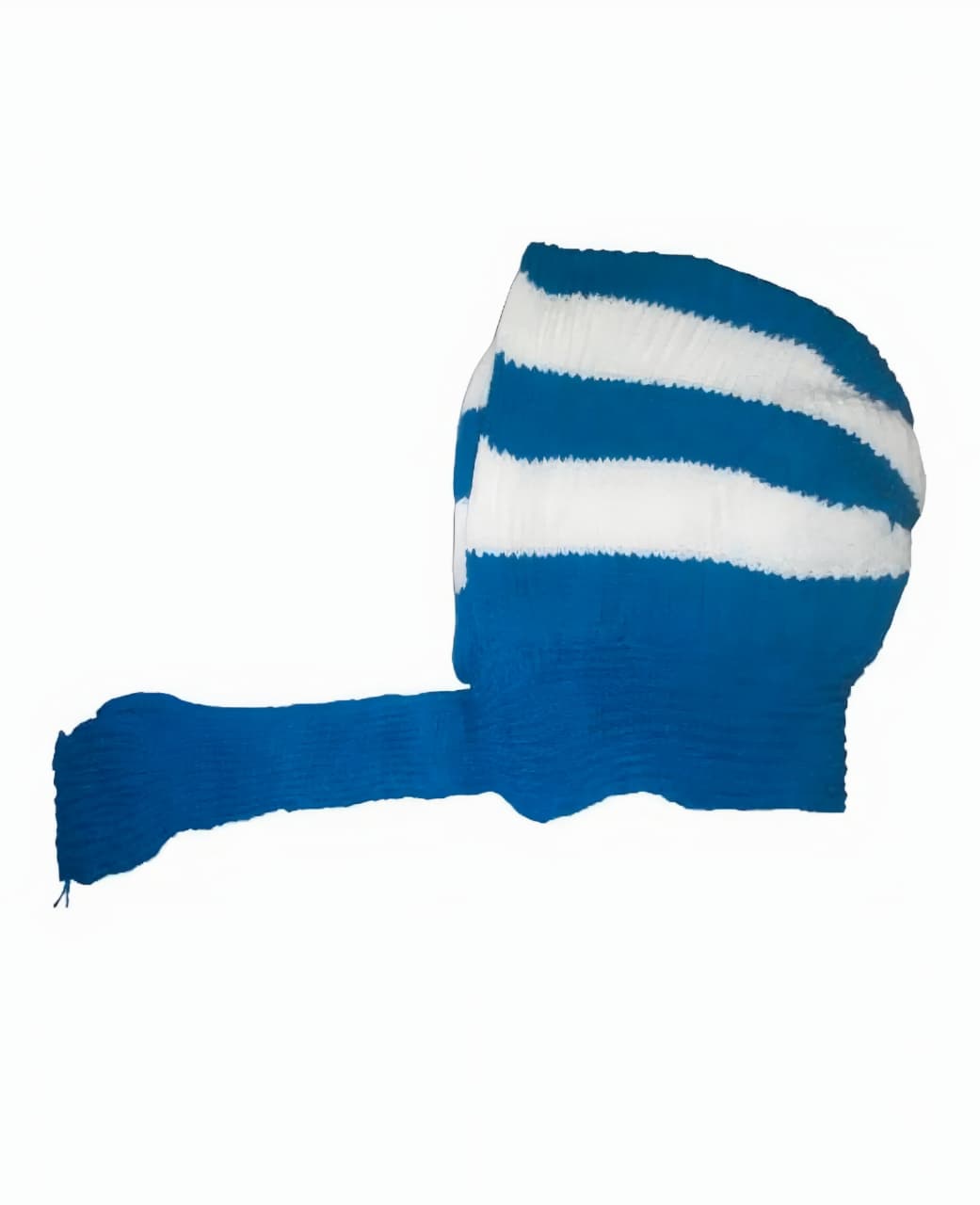 Festive & Fun Extra-Long Striped Beanie - Green & White Knit Hat - Image 4