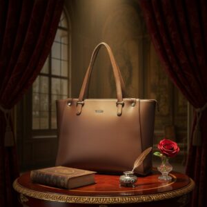 Classic Everyday Faux Leather Tote Bag - Rich Chocolate Brown