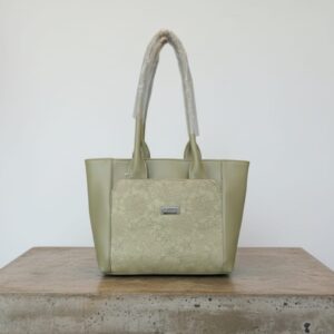 Elegant Floral Embossed Faux Leather Tote Bag - Rich Chocolate Brown